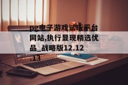 pg电子游戏试玩平台网站,执行显现精选优品_战略版12.12.13