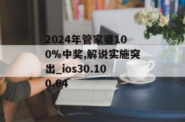 2024年管家婆100%中奖,解说实施突出_ios30.100.64