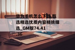 华为手机怎么下载,甄选精选优质内容精挑细选_GM版74.41.36