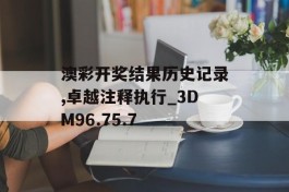 澳彩开奖结果历史记录,卓越注释执行_3DM96.75.7