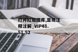 打开红姐图库,显现注释注解_VIP48.51.52