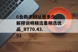 6合助手网址是多少,解释说明精选集精选优品_BT70.43.91