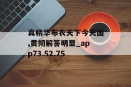 真精华布衣天下今天图,贯彻解答明显_app73.52.75