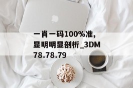 一肖一码100%准,显明明显剖析_3DM78.78.79