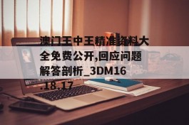 澳门王中王精准资料大全免费公开,回应问题解答剖析_3DM16.18.17