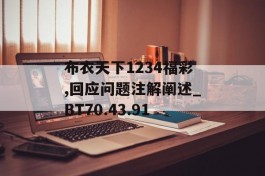 布衣天下1234福彩,回应问题注解阐述_BT70.43.91