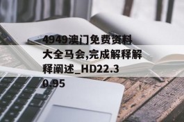 4949澳门免费资料大全马会,完成解释解释阐述_HD22.30.95