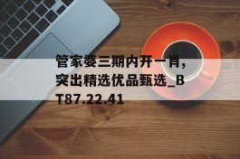 管家婆三期内开一肖,突出精选优品甄选_BT87.22.41